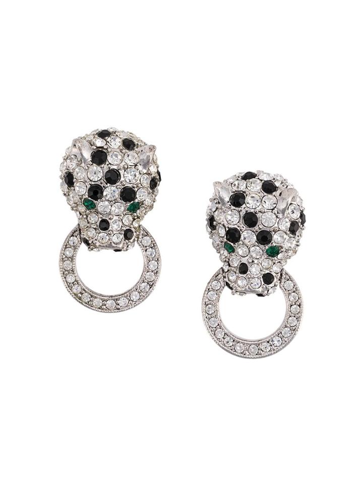 Susan Caplan Vintage Kjl Doorknocker Earrings - Grey