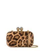 Alexander Mcqueen King Queen Leopard Clutch - Neutrals