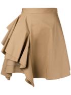 Msgm Ruffled Front Skirt - Brown
