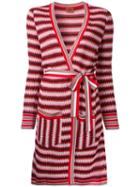 Missoni Zig-zag Belted Cardi-coat, Women's, Size: 48, Red, Nylon/viscose/wool/cotton