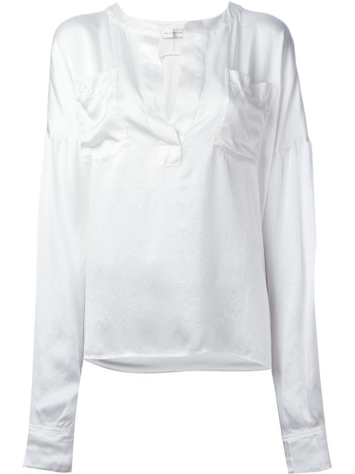 Faith Connexion Chest Pocket Blouse, Women's, Size: S, White, Silk