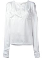 Faith Connexion Chest Pocket Blouse, Women's, Size: S, White, Silk