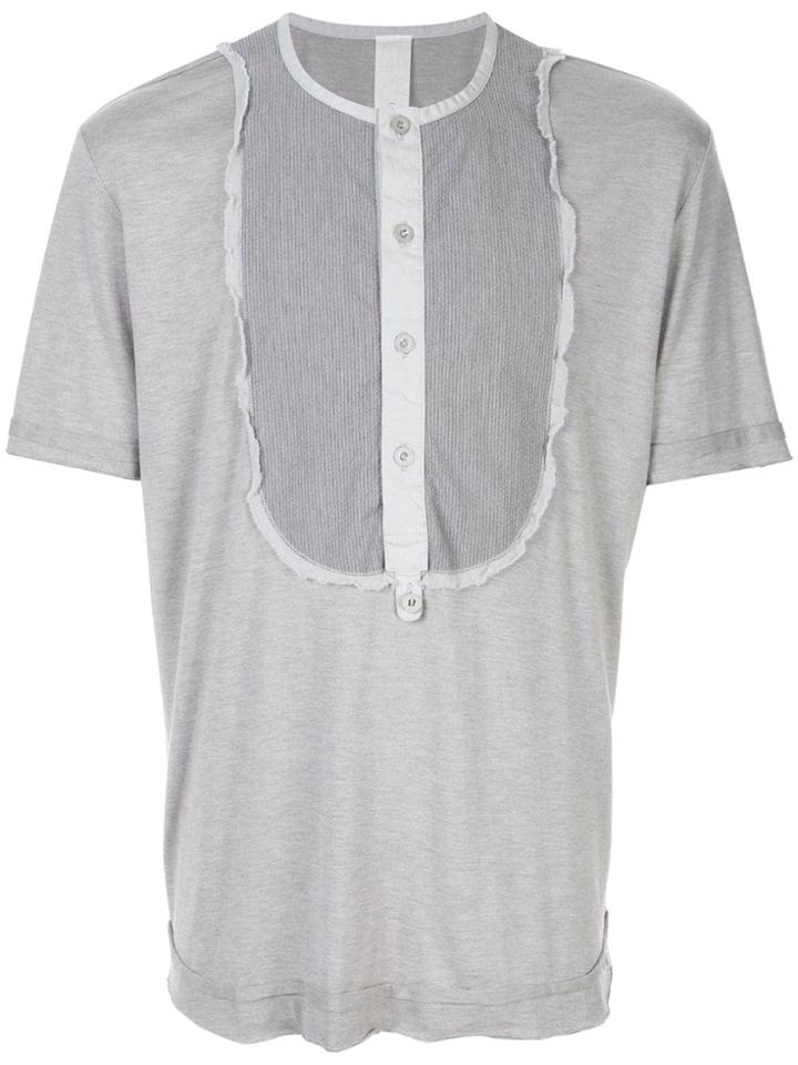 Carpe Diem Contrasting Chest Panel T-shirt - Grey