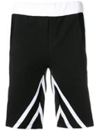 Plein Sport Striped Jogging Shorts - Black