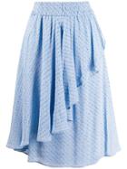 Ganni Asymmetric Ruffled Skirt - Blue