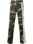 Valentino Camouflage Track Pants With Contrasting Side Bands - Green