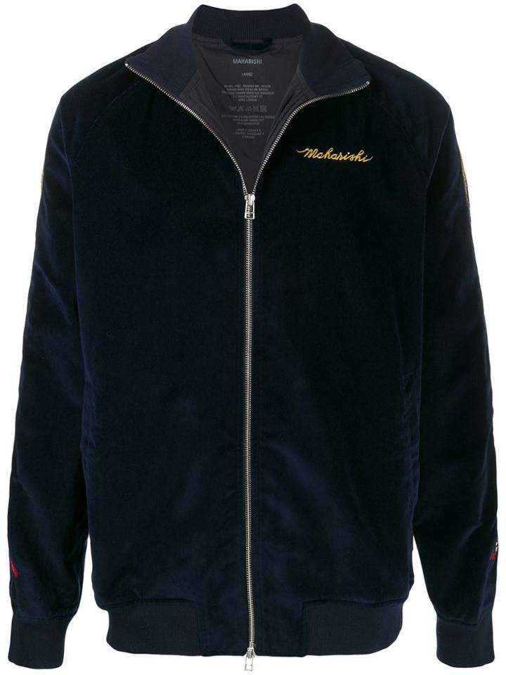 Maharishi Dragon Embroidery Bomber Jacket - Blue