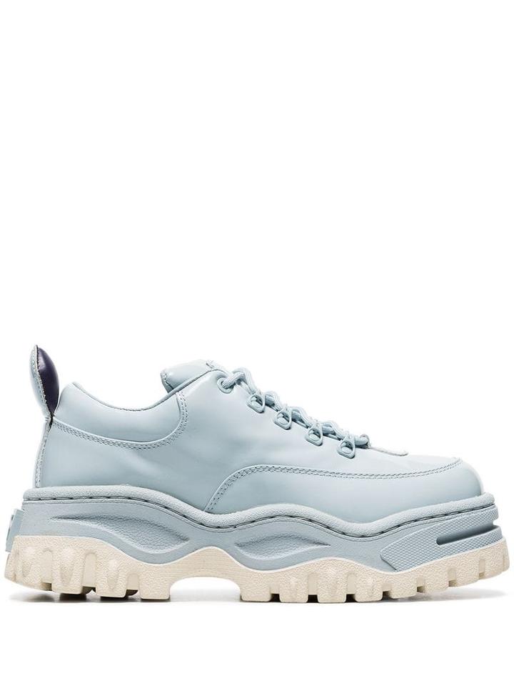 Eytys Blue Angel Patent-leather Flatform Sneakers