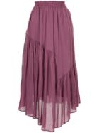 Ne Quittez Pas Asymmetric Flared Skirt - Pink & Purple
