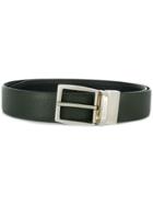Canali Pebbled Leather Belt - Green