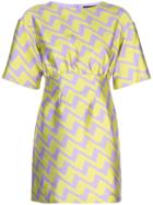 Cynthia Rowley Evanstron Zigzag Print Dress - Purple
