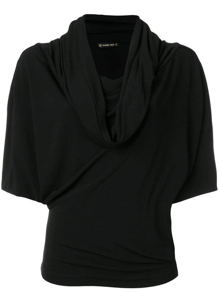 Plein Sud Cowl Neck Top - Black