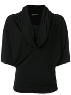 Plein Sud Cowl Neck Top - Black