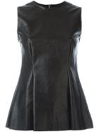 Mm6 Maison Margiela Fake Leather Sleeveless Top - Black