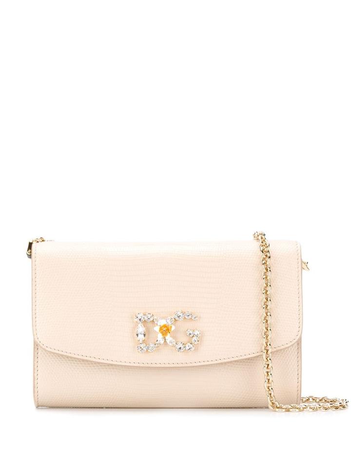 Dolce & Gabbana Dg Amore Lizard-effect Crossbody Bag - Neutrals