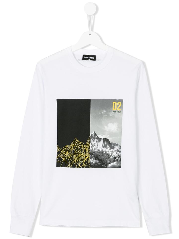 Dsquared2 Kids Mountain Print T-shirt - White