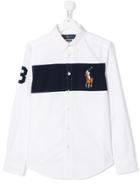 Ralph Lauren Kids Teen Logo Embroidered Button Down Shirt - White