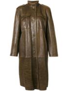 Versace Pre-owned High Neck Midi Coat - Brown