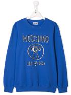 Moschino Kids Teen Scribble Print Sweater - Blue