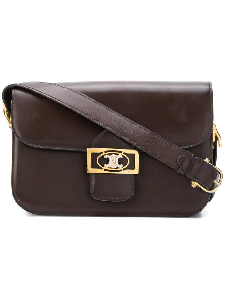 Céline Vintage Clasp Closure Shoulder Bag - Brown