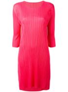 Pleated Shift Dress - Women - Polyester - 3, Pink/purple, Polyester, Pleats Please By Issey Miyake