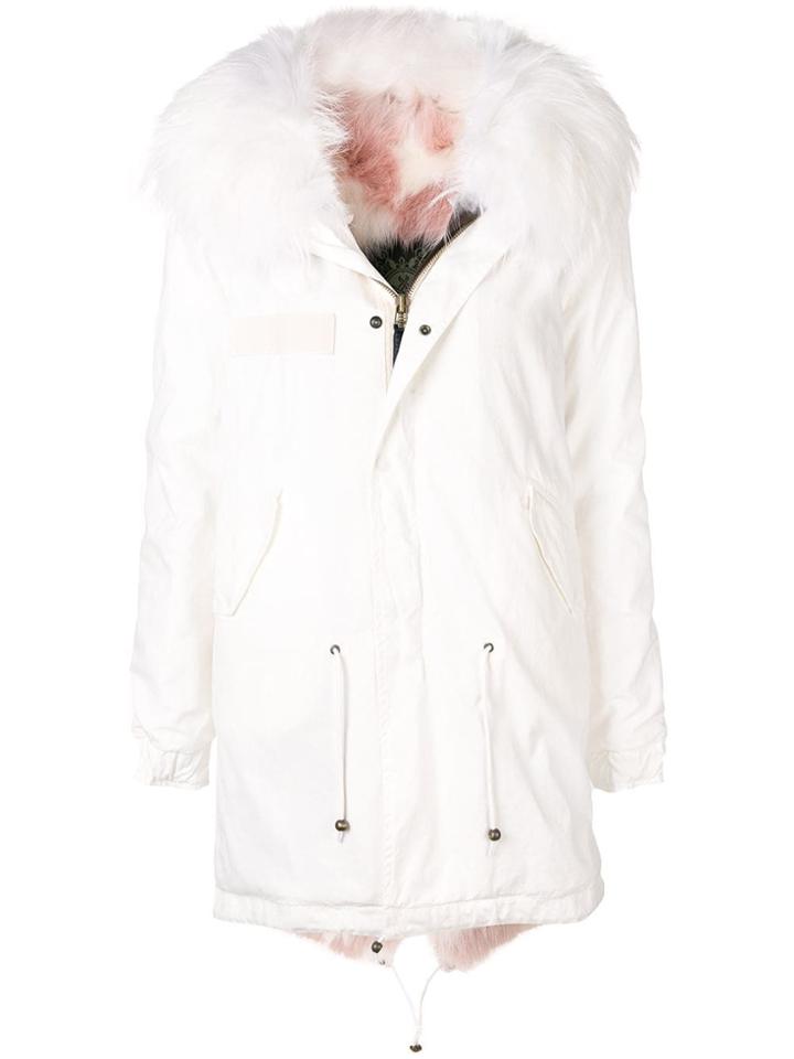 Mr & Mrs Italy Fur Lined Midi Parka - White