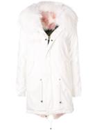 Mr & Mrs Italy Fur Lined Midi Parka - White