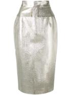 Daizy Shely - Metallic Pencil Skirt - Women - Cotton/polyamide/polyester/metal - 44, Nude/neutrals, Cotton/polyamide/polyester/metal