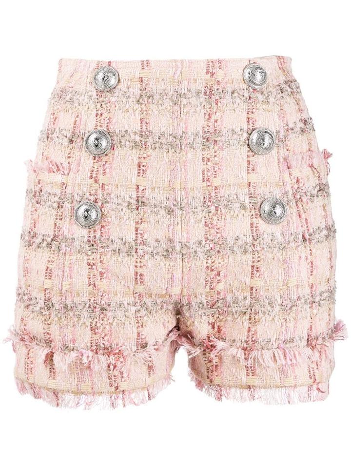 Balmain Double Breasted Pink Shorts