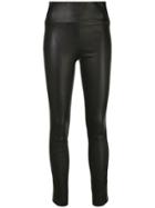 Sprwmn Side Stripe Leather Leggings - Black