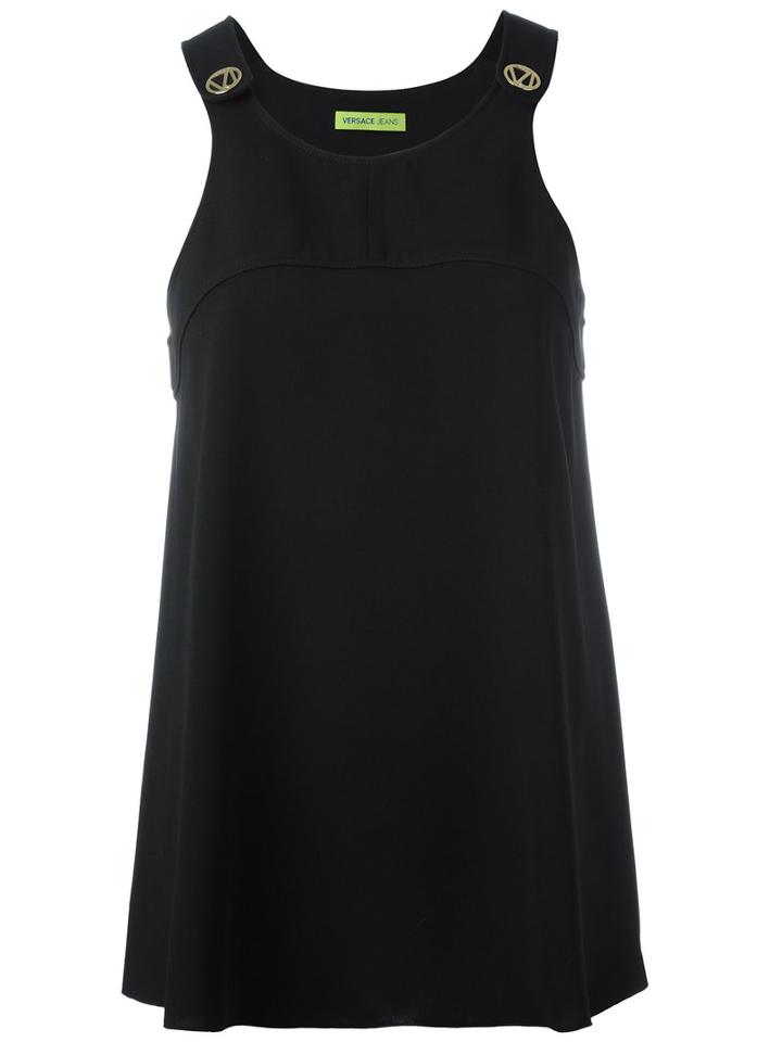Versace Jeans Flared Tank Top, Women's, Size: 44, Black, Polyester