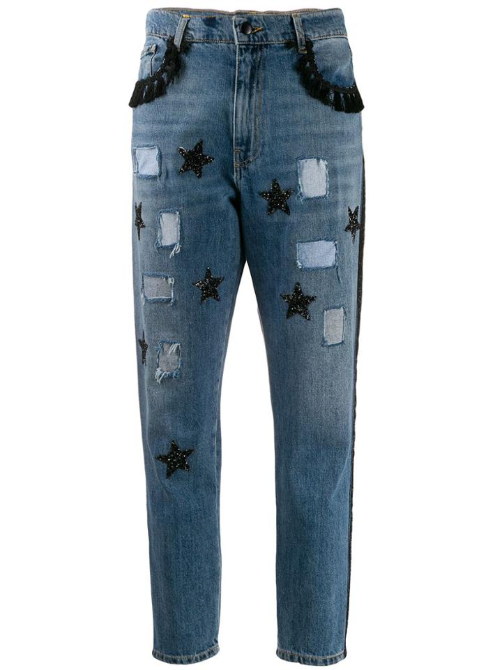 History Repeats Sequinned-star High-rise Slim Jeans - Blue