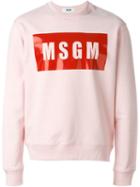 Msgm Logo Print Sweatshirt, Men's, Size: Xl, Pink/purple, Cotton