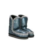 Mou Kids Stitch Detail Snow Boots - Blue