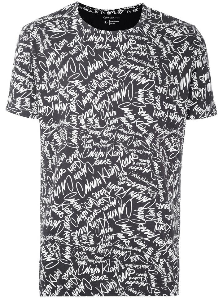 Calvin Klein Jeans - Lettering Print T-shirt - Men - Cotton - M, Black, Cotton