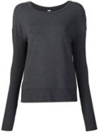Alo Open Back Sweatshirt, Women's, Size: Small, Grey, Rayon