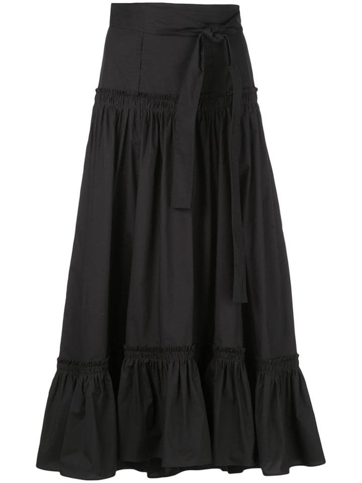 Proenza Schouler Cotton Poplin Tiered Skirt - Black