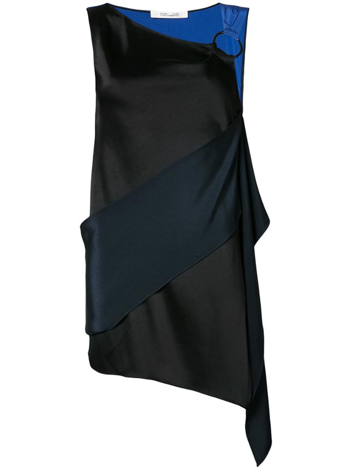 Dvf Diane Von Furstenberg Sleeveless Asymmetric Shell Top - Blue