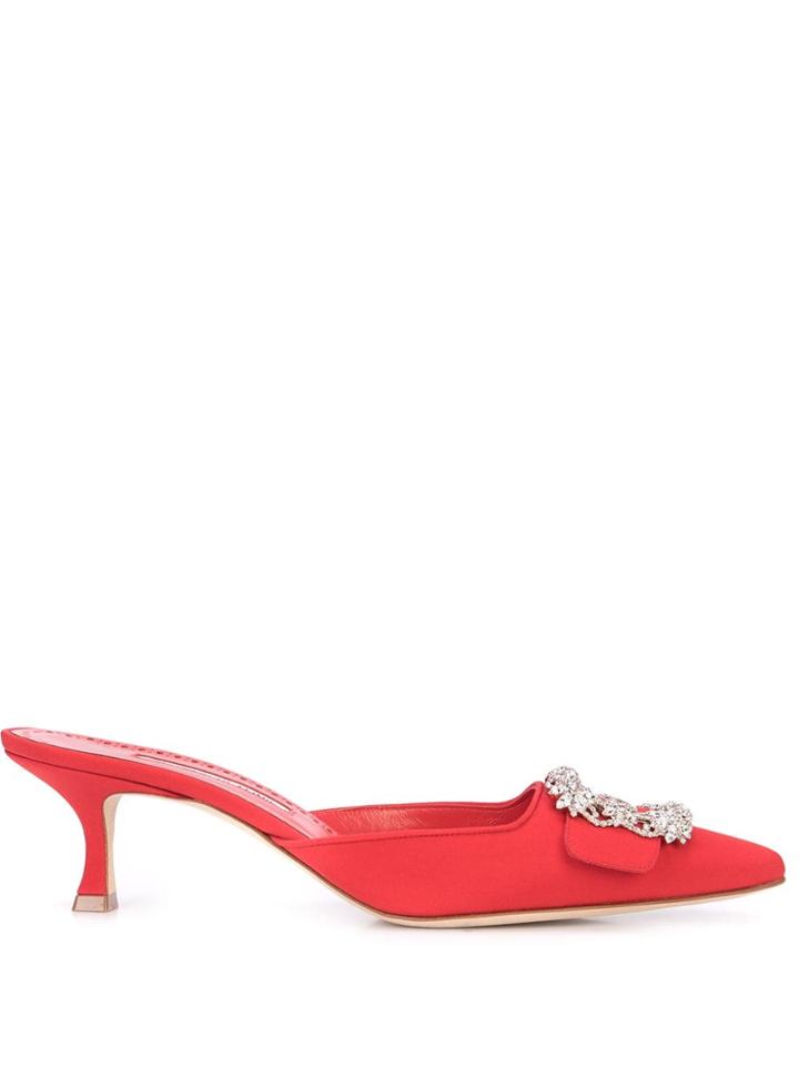 Manolo Blahnik Maysale Mules - Red