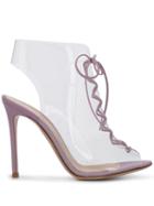 Gianvito Rossi Clear Lace-up Booties - Neutrals
