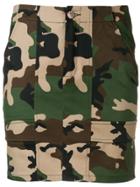 Gcds Camouflage Print Mini Skirt - Green