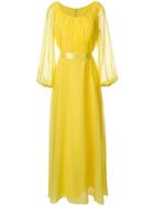 William Vintage Polka Dots Longsleeved Dress - Yellow & Orange
