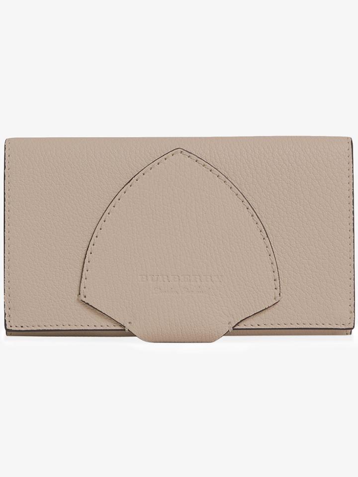 Burberry Equestrian Shield To-tone Leather Continental Wallet - Nude &