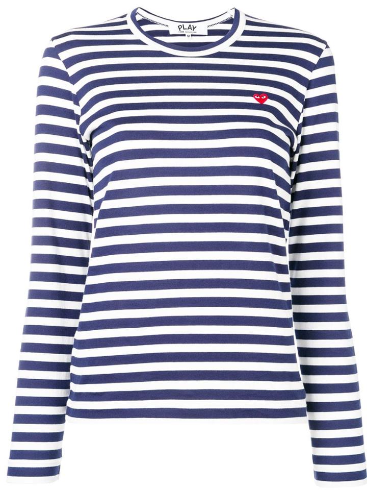 Comme Des Garçons Play Stripe Print Jersey - White
