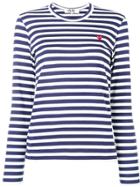 Comme Des Garçons Play Stripe Print Jersey - White