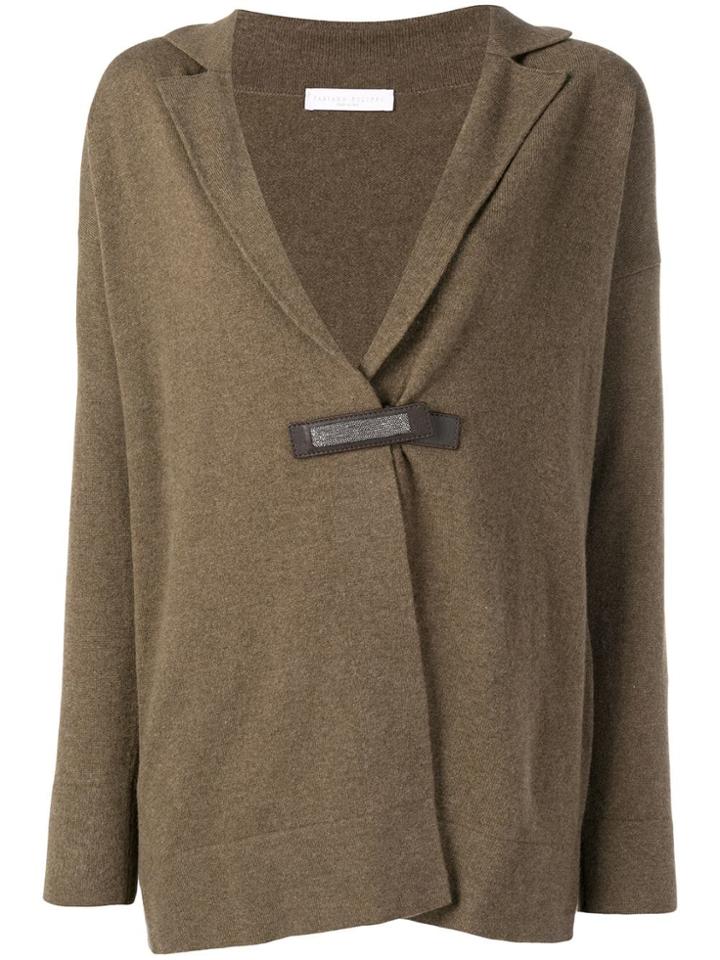 Fabiana Filippi Snap Fastening Knitted Cardigan - Brown