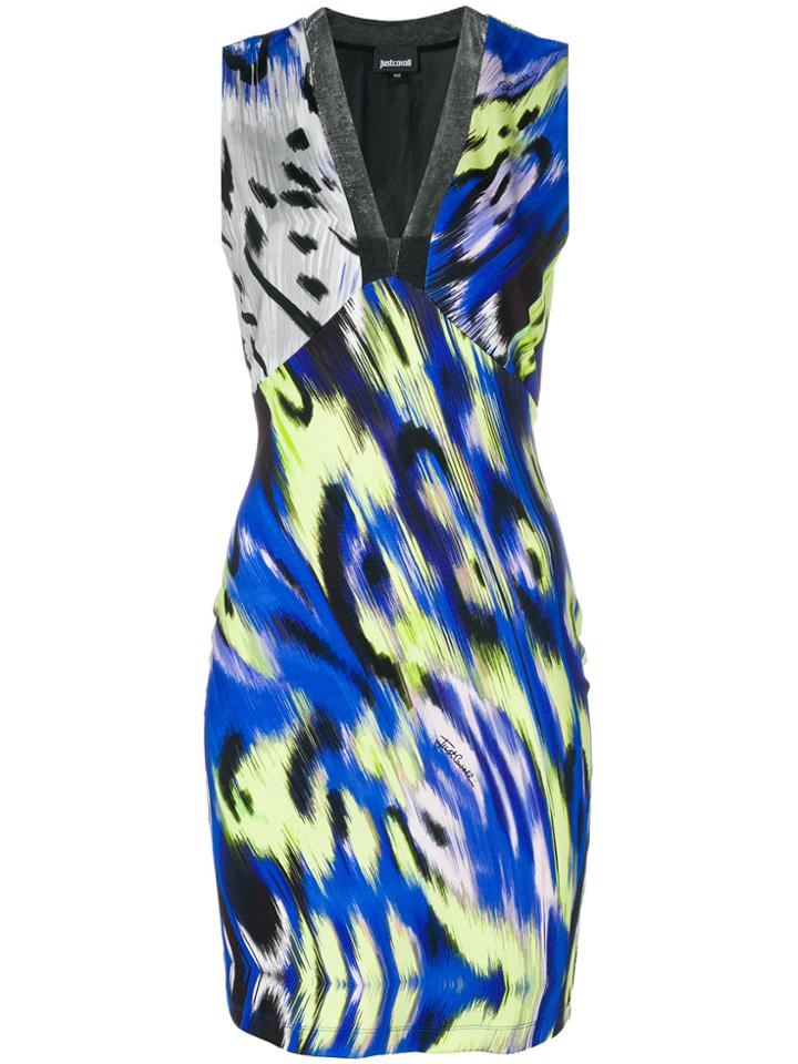 Just Cavalli Short V-neck Dress - Multicolour