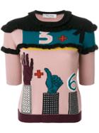 Valentino Counting Knitted Top - Pink & Purple