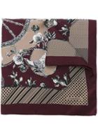 Dolce & Gabbana Cart Wheel Print Neck Scarf, Men's, Red, Silk