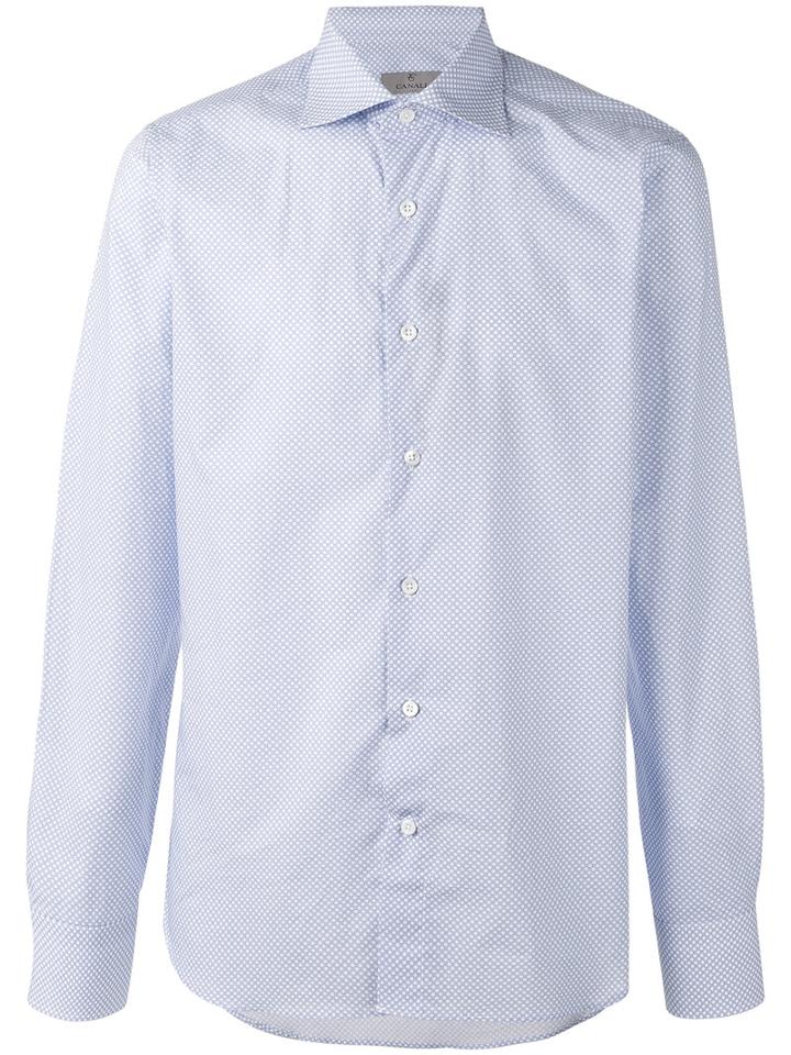Canali - Plain Shirt - Men - Cotton - 44, Blue, Cotton